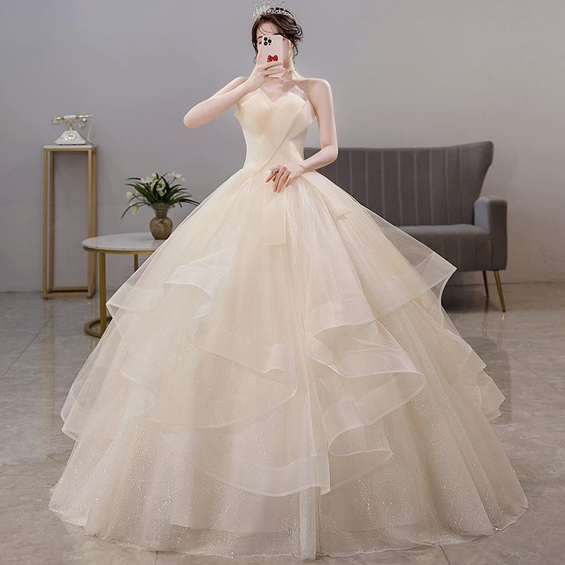 韓国ファッション 人気 新作 高級感 気質 ワンピース 花嫁ロングドレス 結婚式ワンピース パーティードレス 結婚式 ドレス