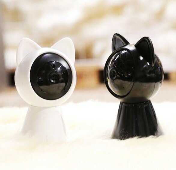 最新 猫型 wi-fi 色 白 ホワイト 見守りカメラ 監視カメラ 200万画素 高画質 動体 通知 かわいい ネットワークカメラ ホーム カメラ 双方向音声 室内 防犯カメラ 見守り 防犯