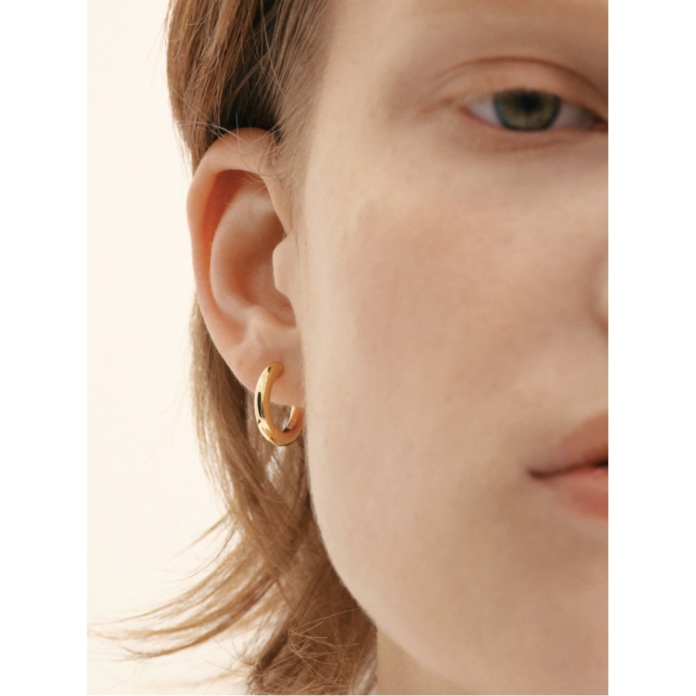 LUNNE シルバー 925 デンス ソリッド リング イヤリング #LSE101