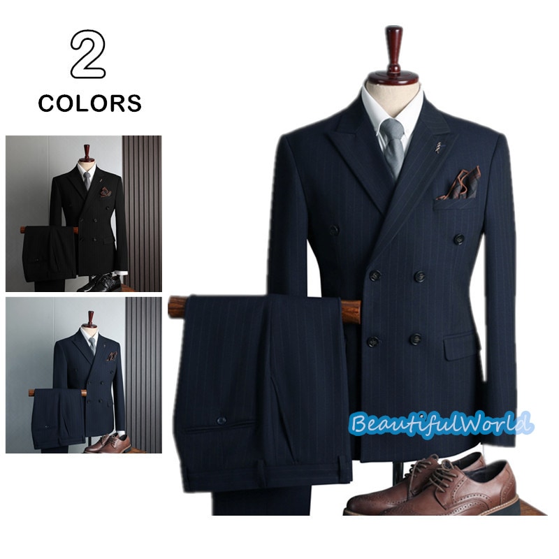 スーツ メンズ ビジネススーツ 3ピーススーツ スーツセットアップ カジュアルスーツボーダー柄 フォーマルスーツ 洗える 紳士服 通勤 結婚式X38 10,070円