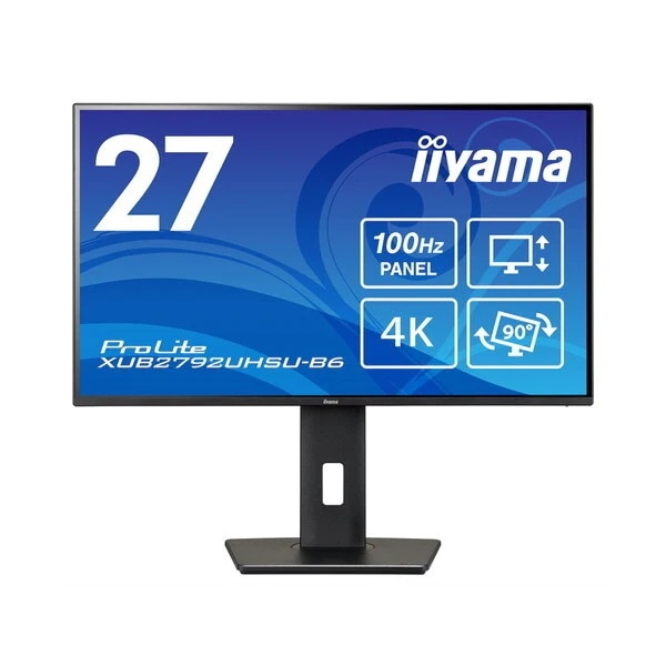 iiyama XUB2792UHSU-B6 液晶ディスプレイ 27型/3840×2160/HDMIDisplayPort/ブラック/スピーカー:あり/IPS方式パネル/昇降/回転
