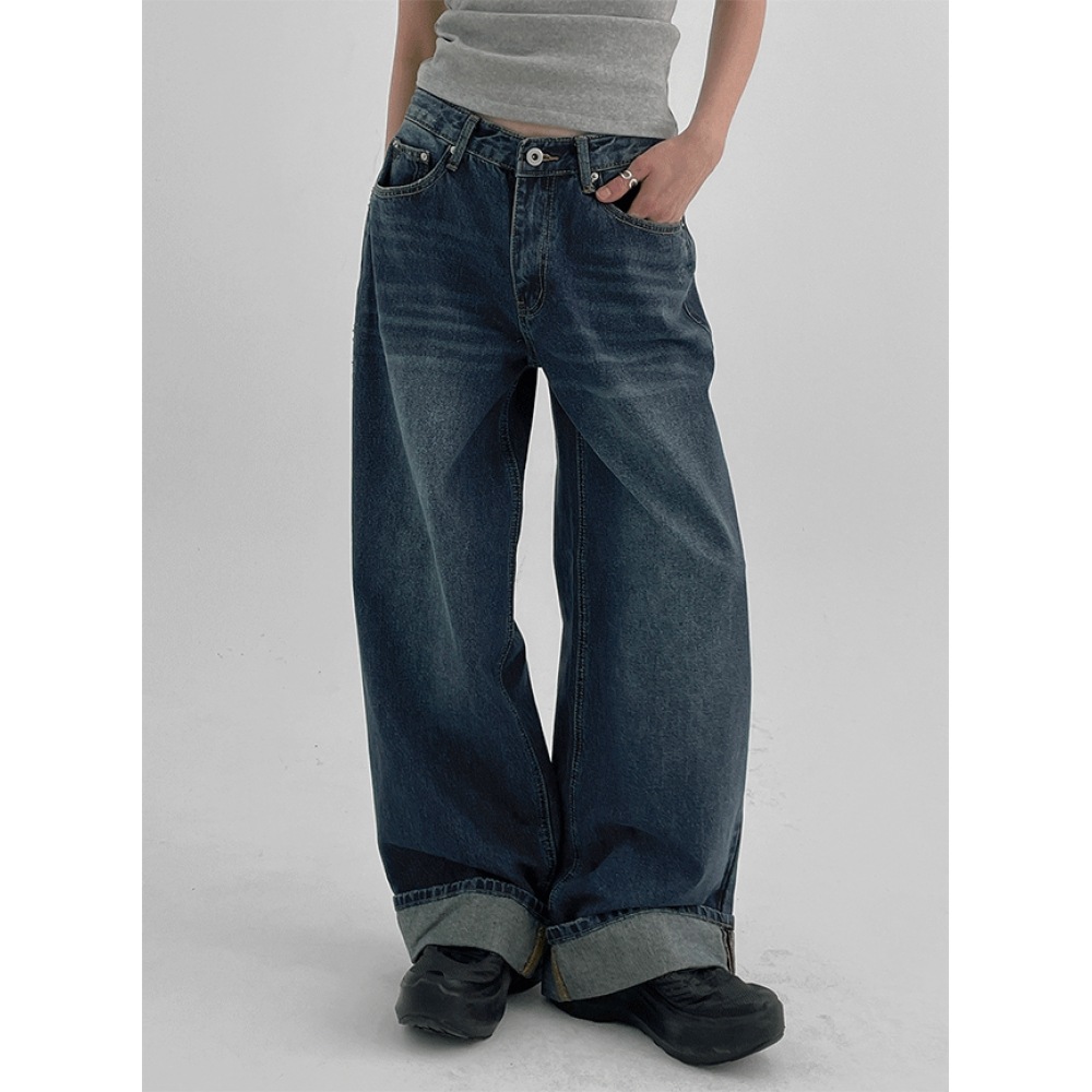 ブラックアップ [春新品] グルービングポケットワイドデニムパンツ