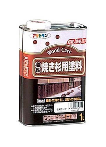 アサヒペン（まとめ買い）油性焼き杉用塗料 1L 透明クリヤ [x3缶セット]