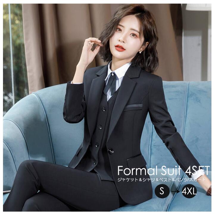 レディース スーツ 黒 無地 事務服 エレガント パンツスーツ スカートスーツ レディース きれいめ ビジネススーツ キャリア リクルートスーツ 通勤OL 女性 オフィス 入社 就活 面接 セレモニー