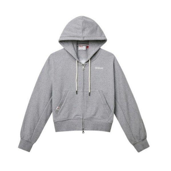 ウィンドブレーカー VQA W241002LFJ21-MGR 女性 ロゴ刺繍 クロップドフード付きジップアップ