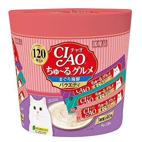 チャオ (CIAO) ちゅ~るグルメ まぐろ海鮮バラエティ 120本 猫用おやつ