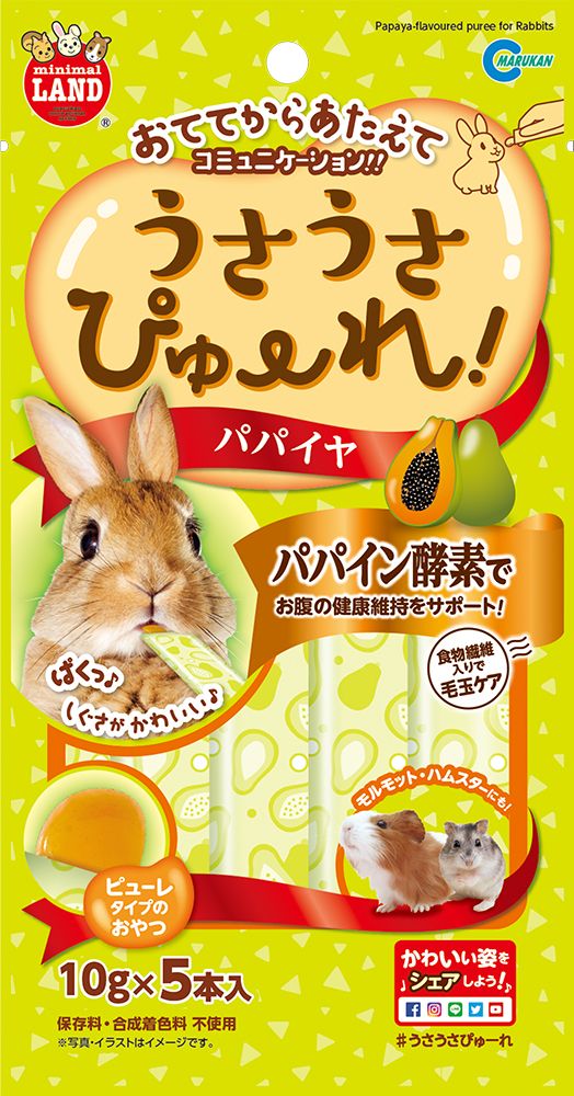 （まとめ買い）うさうさぴゅーれ パパイヤ 10gx5本入 ウサギ用フード [x16]
