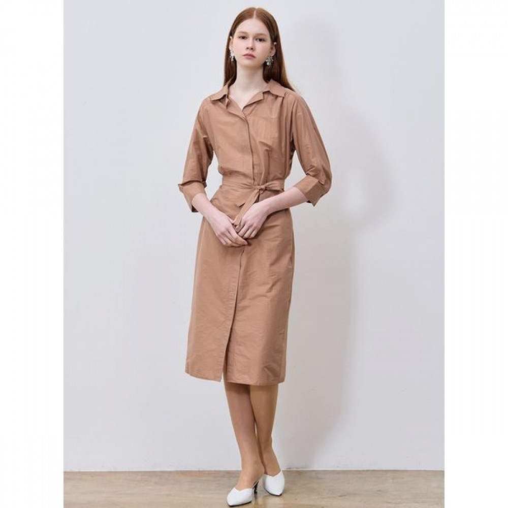[Shs Miss] 豪華なベルト付きタックシャツドレス (価格:338,000ウォン)
