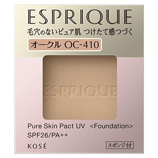ESPRIQUE(エスプリーク) ピュアスキン パクト UV OC-410 オークル 9.3G 詰替え用 1個 ファンデーション SPF26/PA++ 毛穴 色ムラ カバー