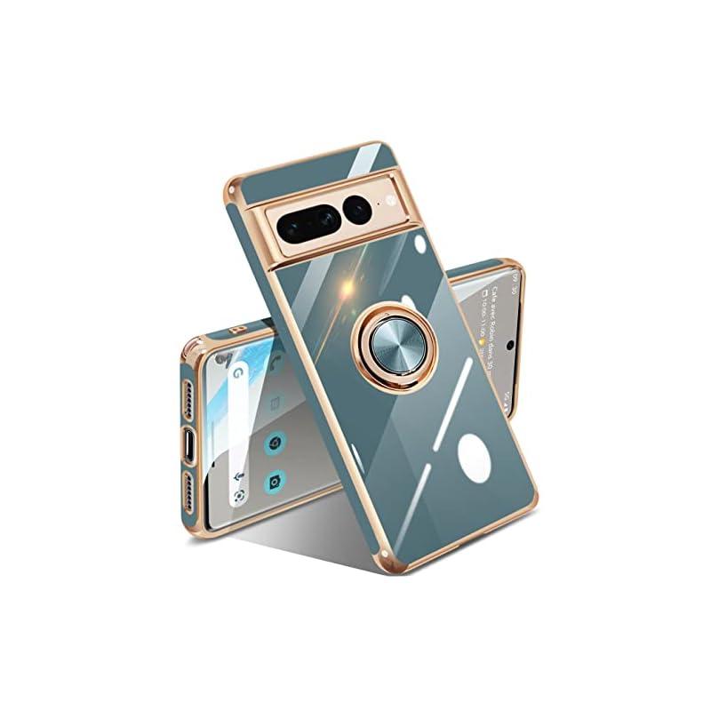 Google Pixel 7 Pro ケース リング付き リング 米軍MIL規格 人気 耐衝撃 ピクセル7 Pro カバー 携帯カバー TPU 軽量 スタンド機能 車載ホルダー対応 360回転 指紋