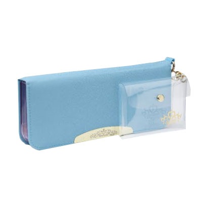 （まとめ買い）リアナティアラ アルロック筆入 筆箱 両面スリム クリアポーチ付き ライトブルー FD-5681-LB [x3]