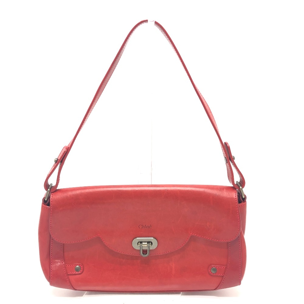 ショルダーバッグ ターンロック カバン 肩掛け バッグ レザー レッド