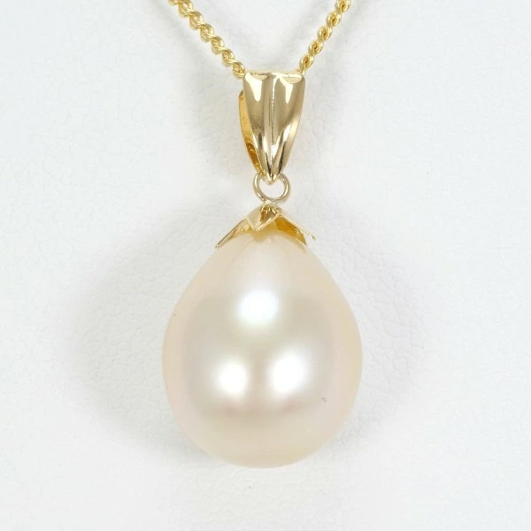 K18 18金 YG イエローゴールド ネックレス パール(真珠) 約40cm ジュエリー 中古
