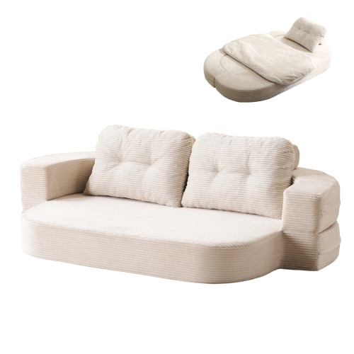 組立不要 2人掛けソファベッド 1人掛け ローソファ こたつ用 完成品 圧縮梱包 高反発ウレタン25D 枕・布団付き 洗えるカバー