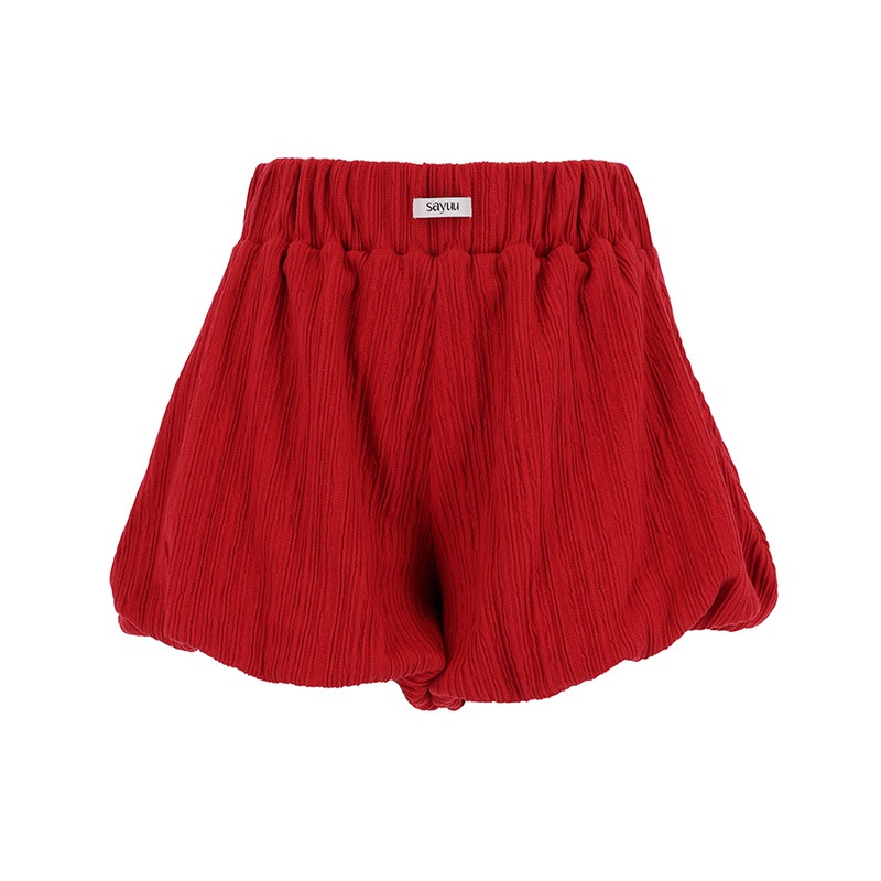 モコモコパンプキンショートパンツ（レッド）