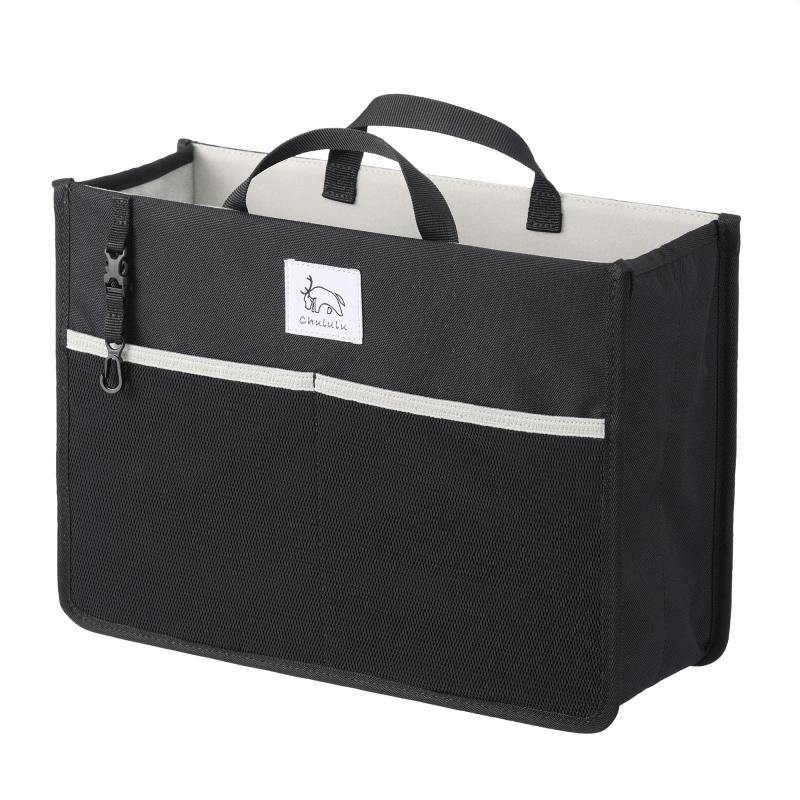 ハクバ HAKUBA インナーバッグ Chululu(チュルル) バッグインバッグ ヨコ型 Mサイズ ブラック 中仕切りを自由にカスタマイズ 自立 不使用時は折り畳み可能 AMZSCH-BBYMBK