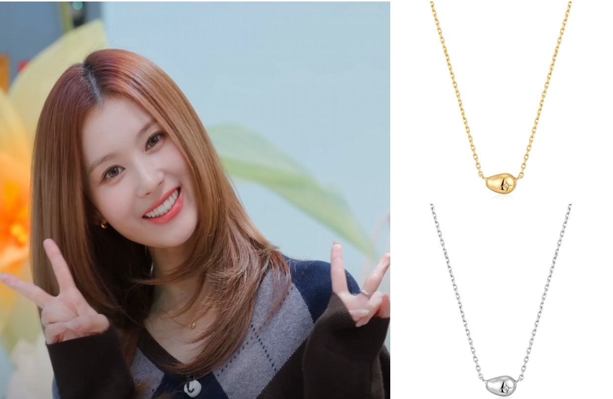 [TWICE SANA, AESPA KARINA, CHU]小石 925シルバー ネックレス_2COLOR