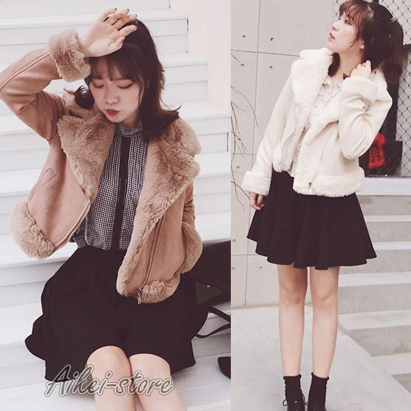 レディース毛皮コート フェイクファーライダースジャケット モッズコート レディース アウター ウール レディース アウター レディース コート