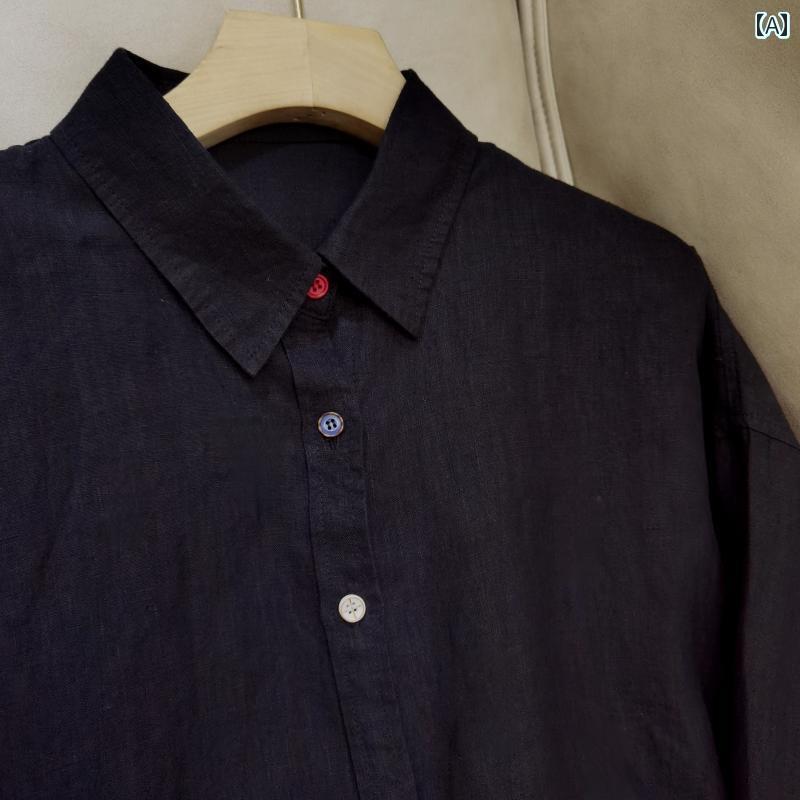 レディース　　シャツ　トップス 高 密度 ヘビー ヘンプ ラージ シャツ レディース ロングスリーブ カジュアル 万能 ジャケット トップ 7,069円