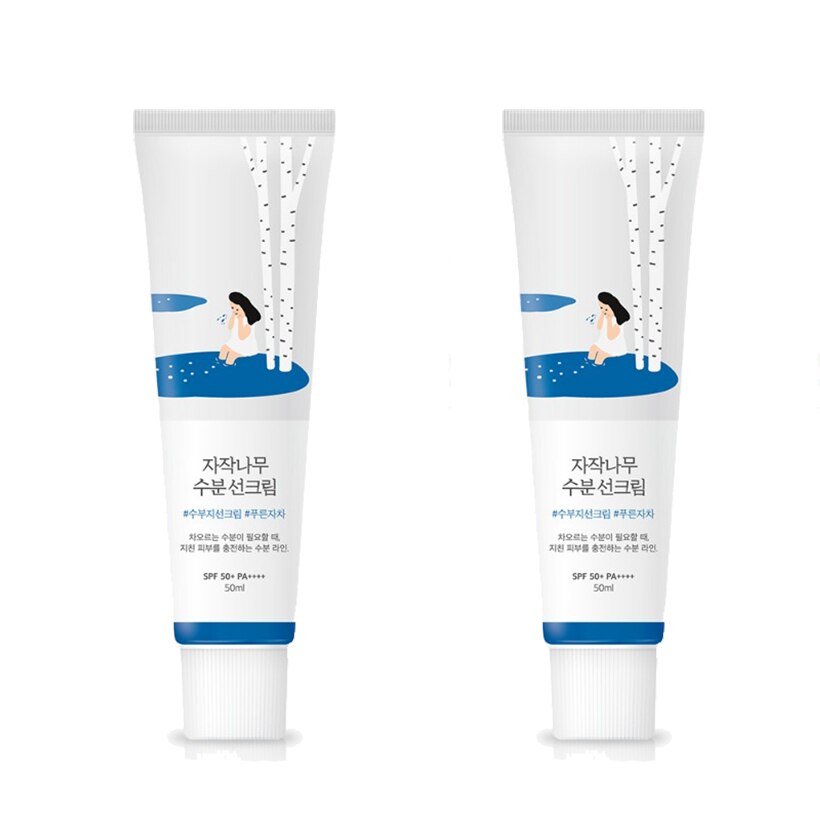 [1+1] ラウンドラップ白樺水分日焼け止め 50ml 2個