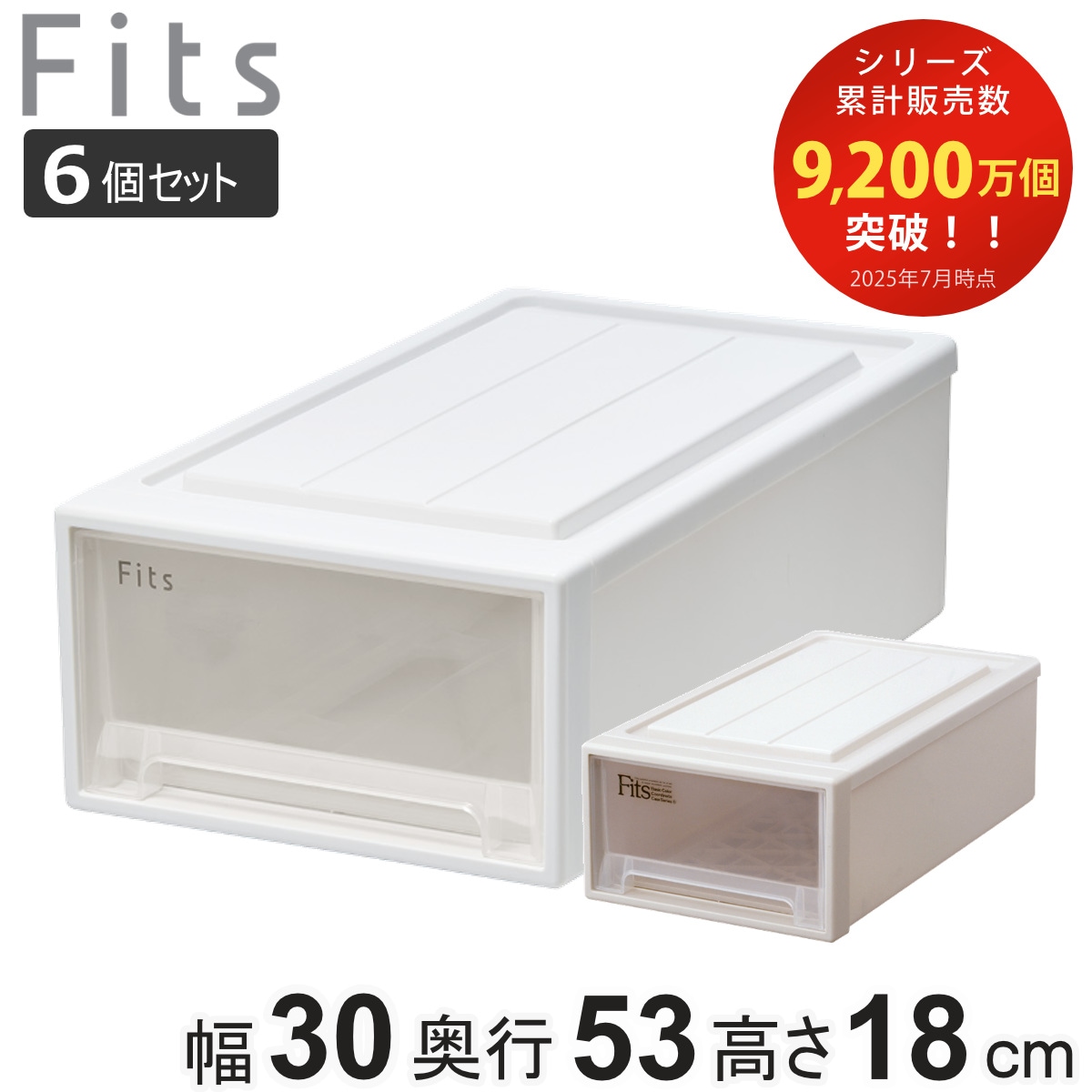 収納ケース Fits フィッツ フィッツケース クローゼット S-30 同色6個セット 衣装ケース 収納 幅30 奥行53 高さ18 天馬 日本製 ケース 引き出し 収納ボックス プラスチック