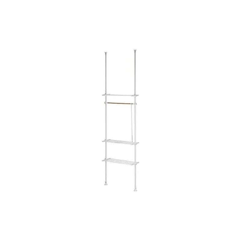 武田コーポレーション 【衣類収納つっぱり棚壁面収納】 ホワイト 508027200270 突っ張りデザインハンガーラック 棚付き C0-TTP50WH ホワイト/オーク