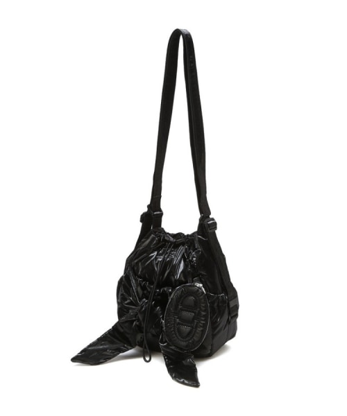 ATHE VANESSABRUNO [26SS ARTE ACC] グロッシーブラックリボンバックパック&ショルダーバッグ MINI_AABA6E940BK