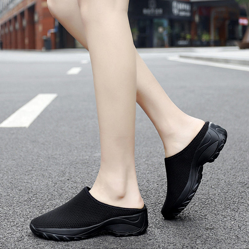 クーポン かかとなし サンダル スリッポン スニーカー レディース ウォーキングシューズ 婦人靴 紐なし ニット 歩きやすい 立ち仕事 通勤 室内 デッキシューズ ランニング ローファー 作業靴 ナー