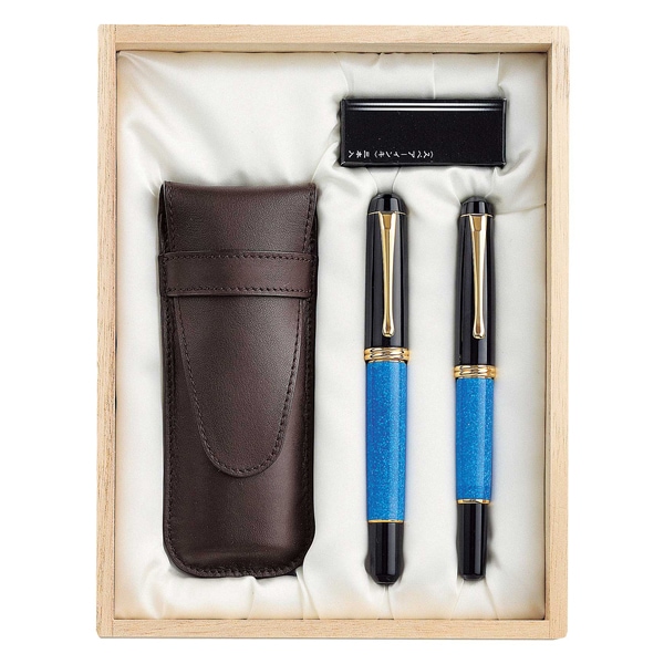 呉竹 Kuretake くれ竹万年毛筆 万年筆 夢銀河 京都オパールセット 露草色