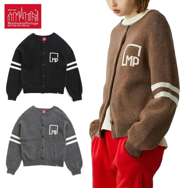 マンハッタン ポーテージ Crew Neck Jacquard Cardigan (MP-L101) ニット ジャガード カーディガン レディース/ 国内正規品 [AA]