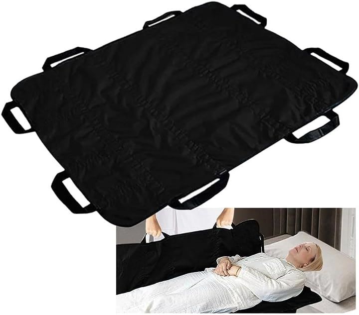 スライディングシート 移乗シート 簡易担架 介護用品 起き上がり補助 移動( 黒)