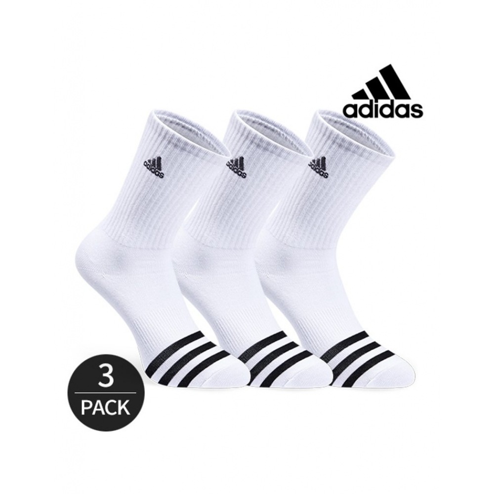 アディダスゴルフレディースパフォーマンススリーフロントエンブロイダリークルーソックス 3P_WH