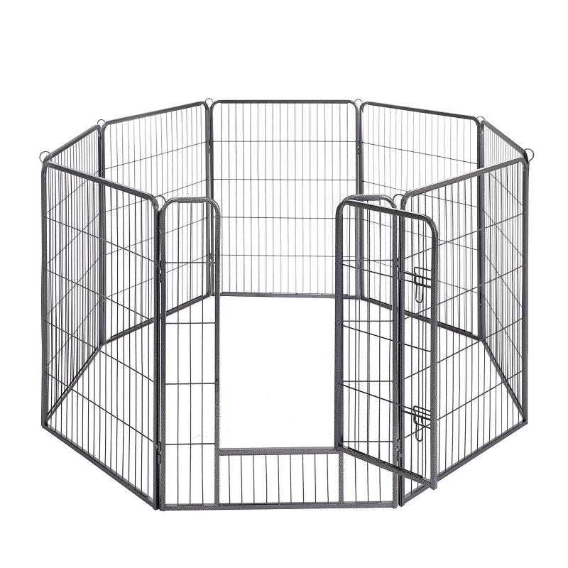 FEANDREA ペットフェンス 大型犬用 中型犬用 ペットサークル パネル8枚 複数連結可能 スチール製 組立簡単 折り畳み式 犬ゲージ 全成長期使用可 室内外兼用 犬用サークル PPK81G 高さ