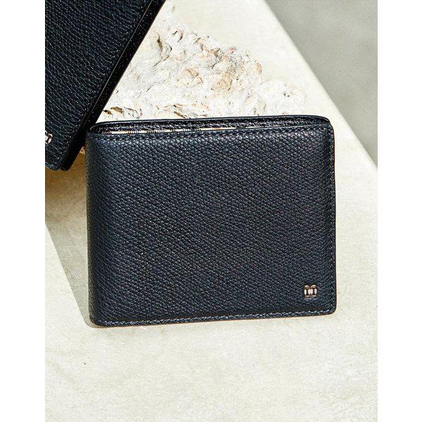 [26SS] [二つ折り財布][ALEX][アレックス] ブラック ヨーロッパ 輸入革 内部チェックラインポイント DBWA6E853BK