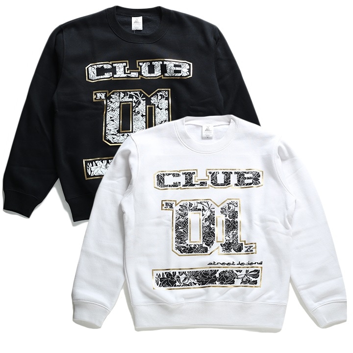 ストリート系 トレーナー ブランド メンズ レディース 大きいサイズ 長袖 ストリート スウェット クラブノイズ CLUB NO1Z ビッグシルエット