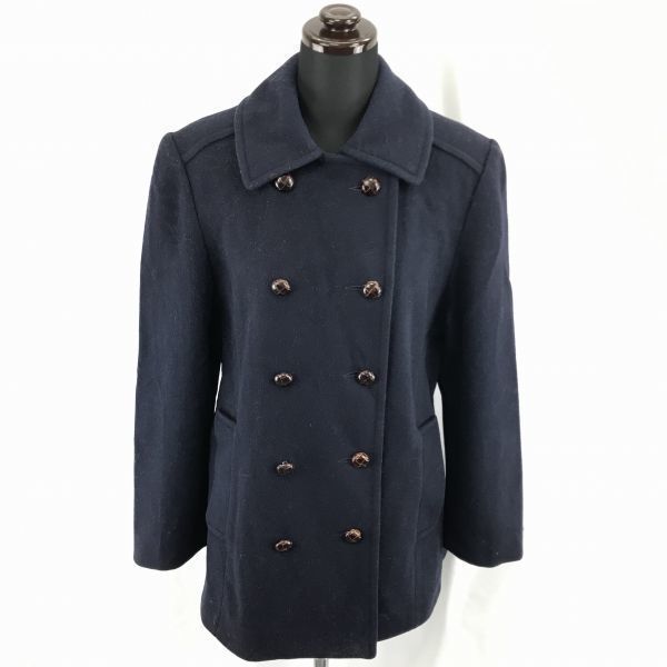 USA製マッキントッシュウールPコート/アウター【サイズ6/Womens size-M/ネイビー系】くるみボタン/内ポケット/MACKINTOSHBC129W