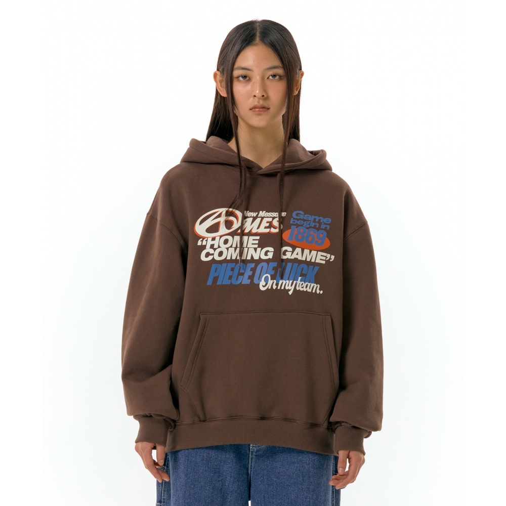 AMES-WORLDWIDE 1869 ポスター パーカー ブラウン