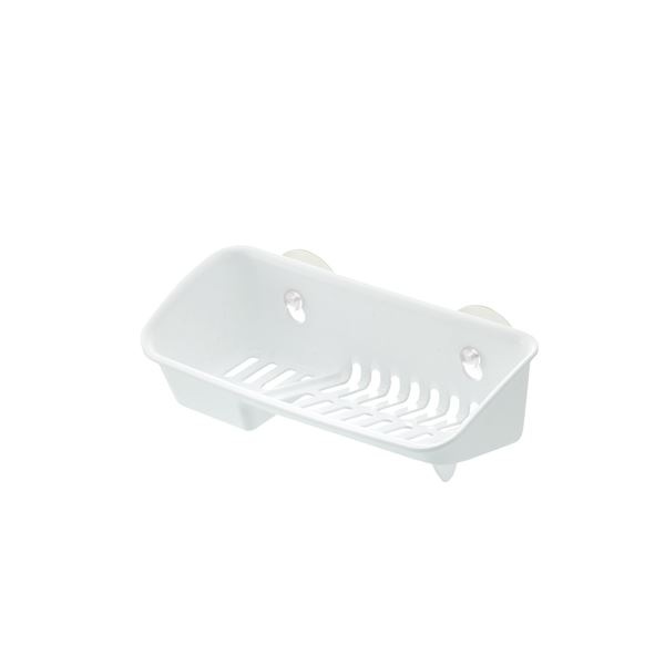 (まとめ) たわし入れ/スポンジラック (ホワイト) A型 抗菌加工付き キッチン用品 『シェリー』 (×60個セット)