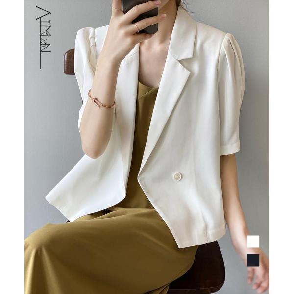 テーラードジャケット 半袖 レディース