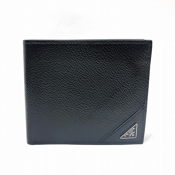 プラダ PRADA サフィアーノ ブラック 2つ折り財布 ユニセックス 【中古】長財布
