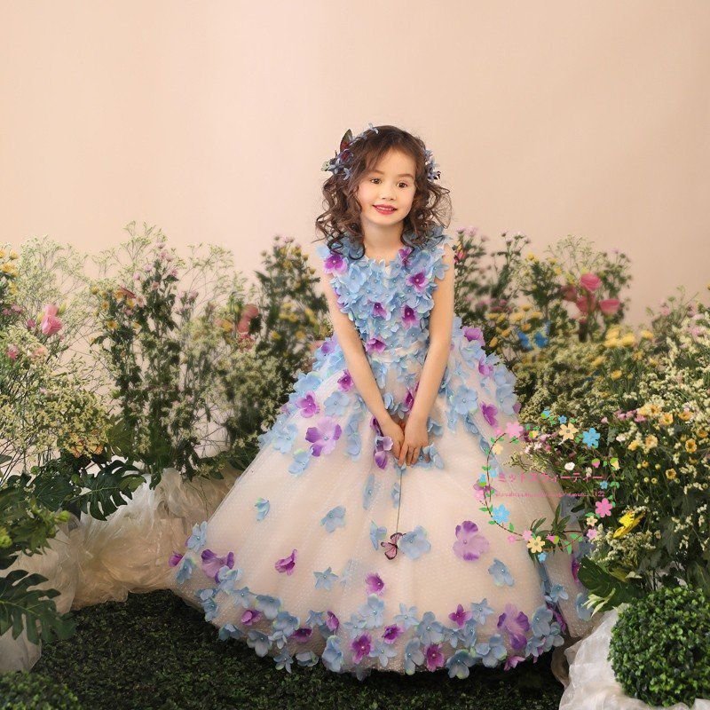 子供ドレス ピアノ発表会 青 安い キッズドレス ロングドレス 入園式 子どもドレス 結婚式 ワンピ