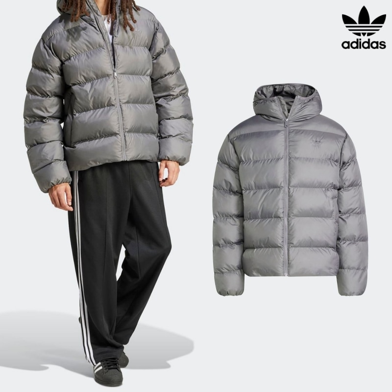 [ADIDAS] アディダス トナル フード ファー ジャケット / GREY FOUR