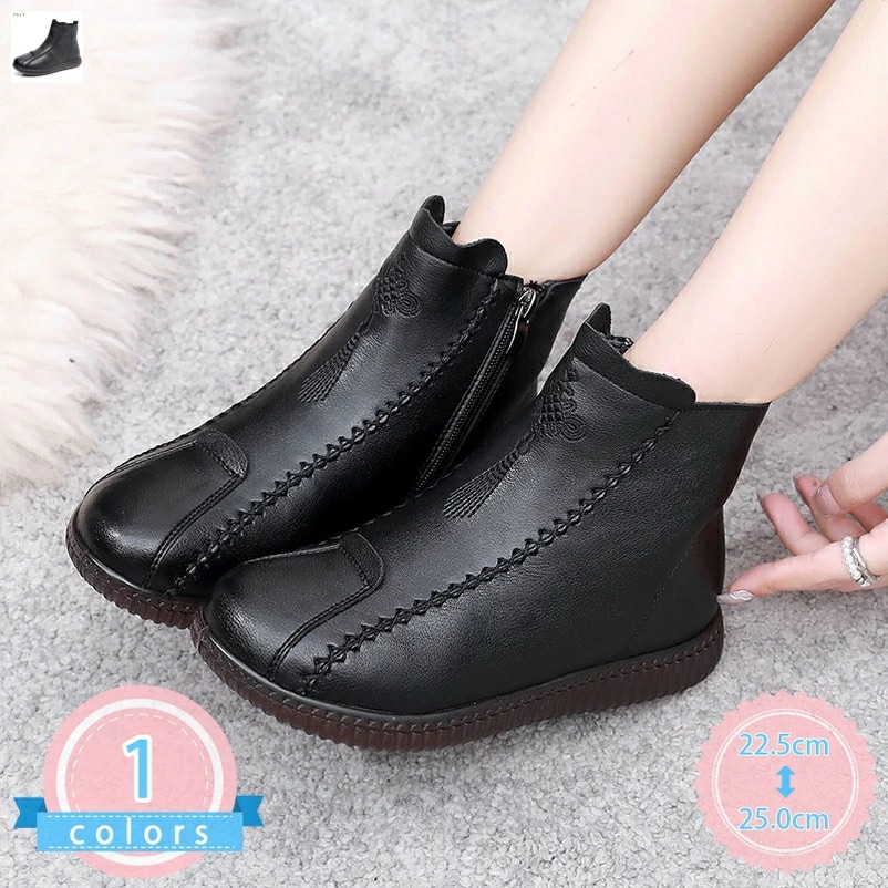 レディース ショートブーツ サイドジップ 柔らかい 歩きやすい カジュアル 滑りにくい 柔らかい 幅広 ラウンドトゥ ローヒール アンクルブーツ ハイカット 防寒 ブーツ おしゃれ スノーシューズ 暖