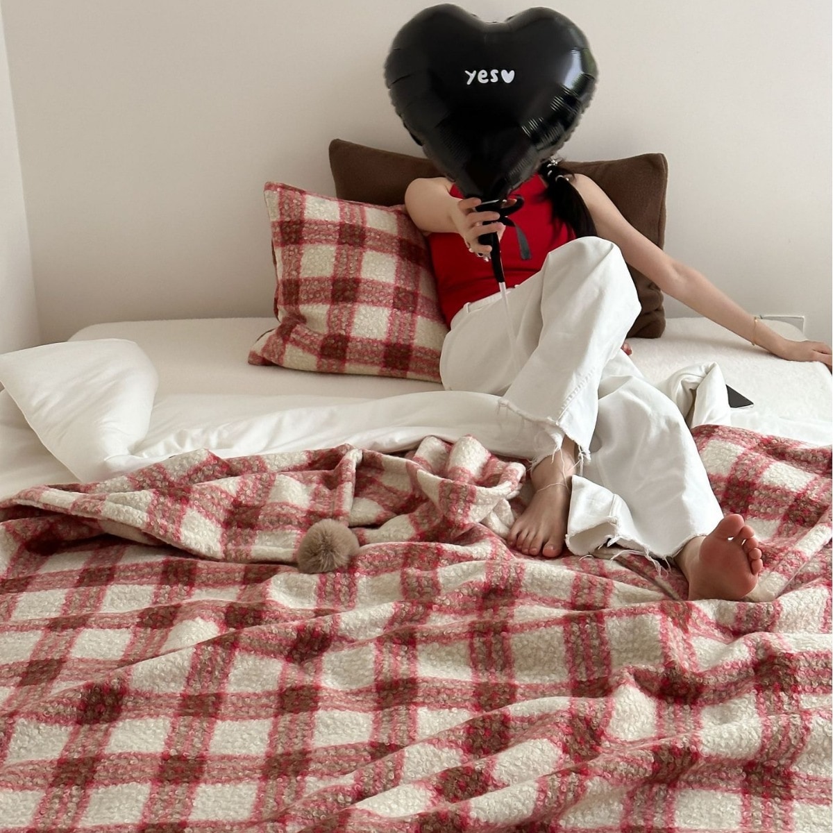 Yang Juanni 両面ブランケット お昼寝用ブランケット 英国チェック柄ソファ用ブランケット 装飾用ブランケット 旅行用ブランケット 寝室用ブランケット