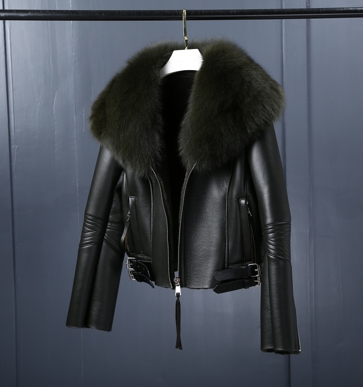 5137.フォックスファーライダースコート（ブラック）2019 春夏 sale 春夏 sale アウター ジャケット 美ライン おしゃれ カジュアル ムートン ミディアム もこもこ エレガント オフィ