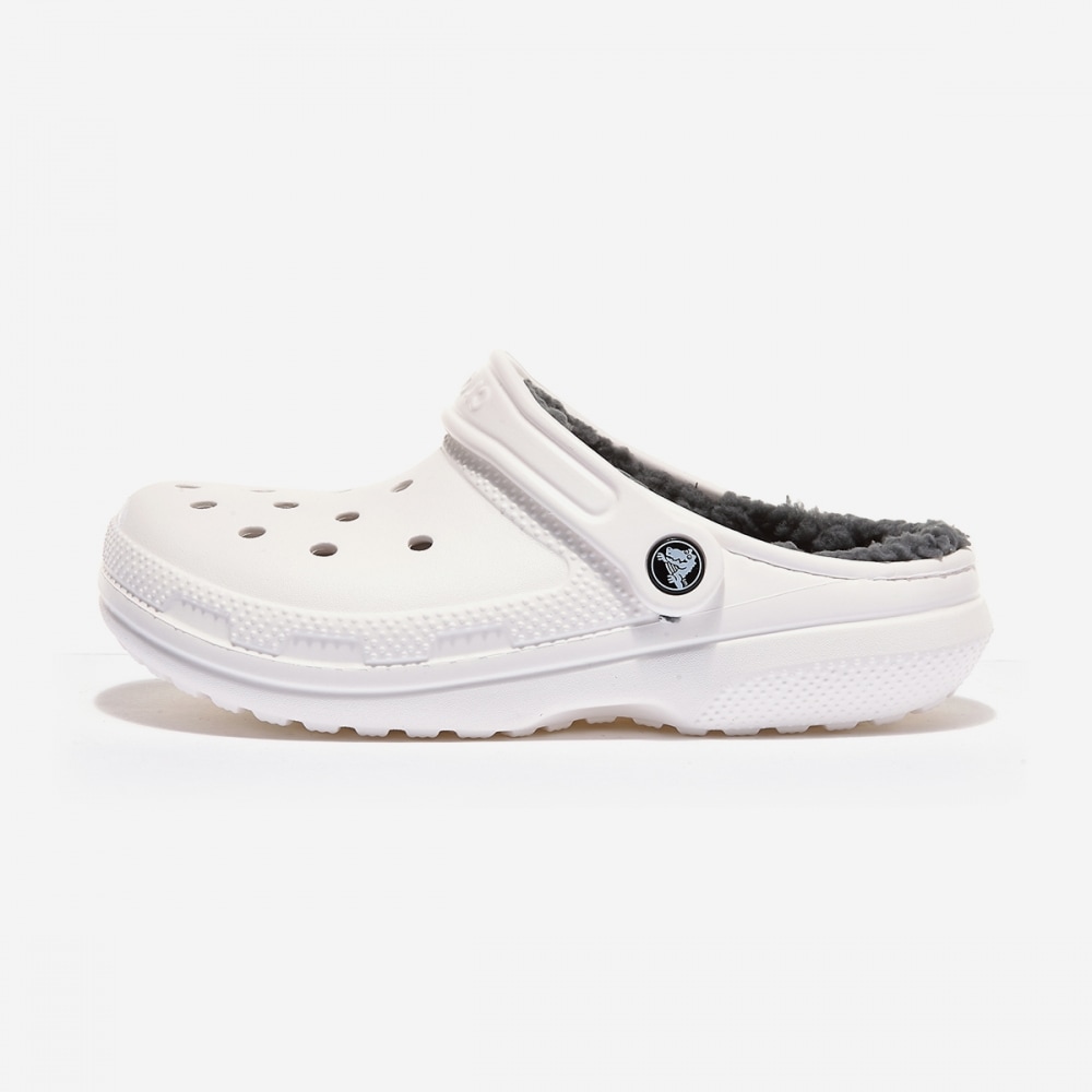 クロックスクラシック裏地付きクロッグ CRS203591-ホワイト/グレー