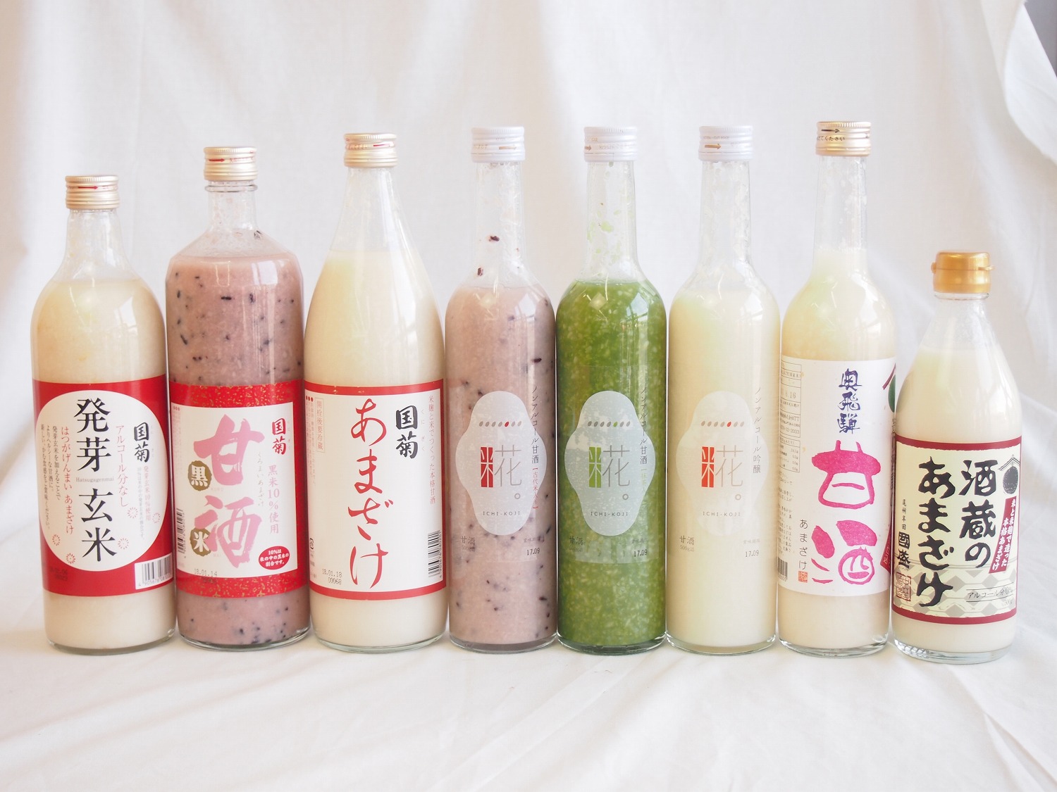 セレクト甘酒8本セット(国菊(福岡県)発芽玄米甘酒985g国菊(福岡県)甘酒黒米900ml国菊(福岡