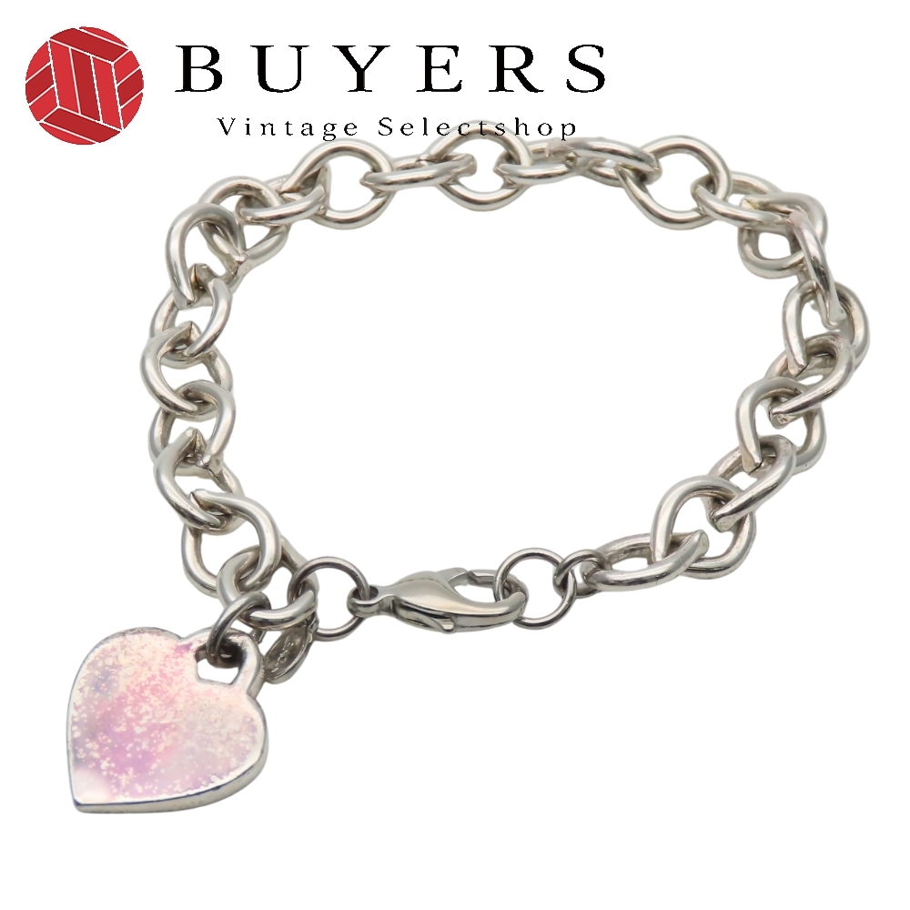 中古 ブレスレット MONET メタル シルバー ハート チェーン 可愛い レディース 女性