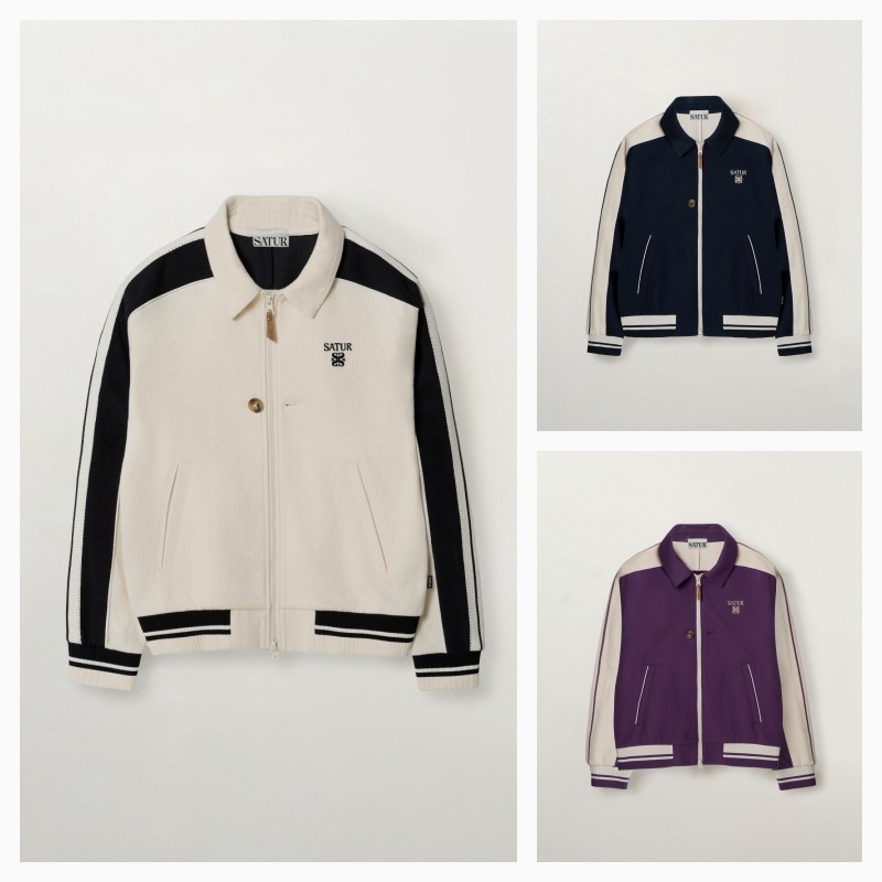 【SATUR】26SS LAWTON LINING COLLAR TRACK ZIP-UP JACKET : 3COLORS