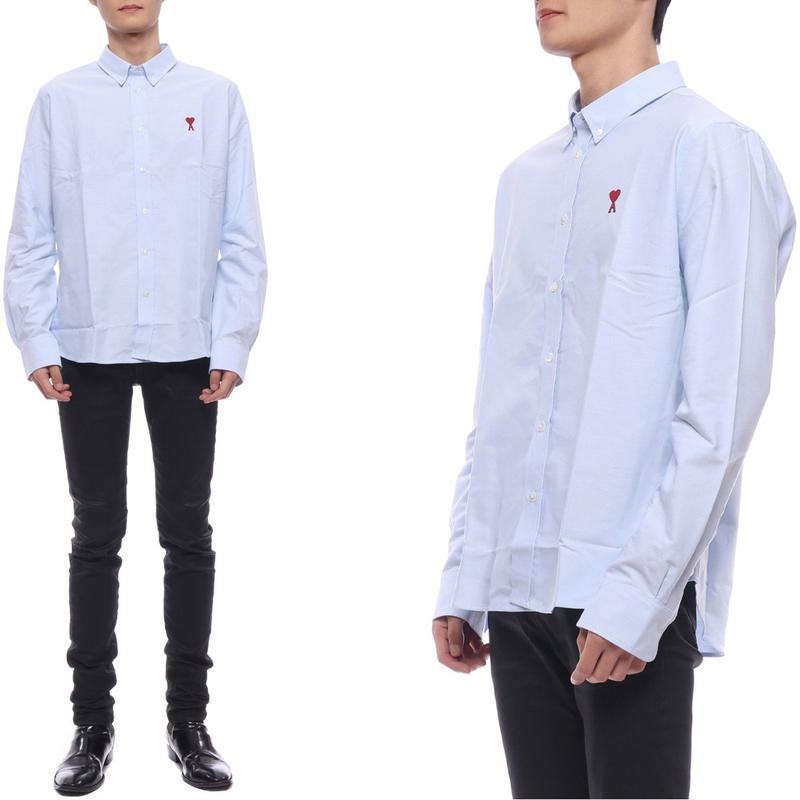 [] 24FW 男性 ハートロゴ オックスフォードシャツ (BFUSH063 CO0031 450 M 24F)